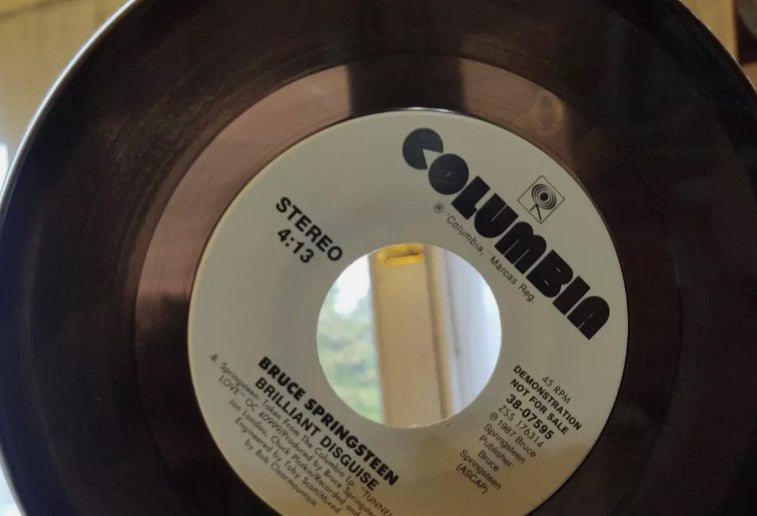 Bruce Springsteen - 45 Record - Brilliant Disguise 1987 Demo White Label - Brown Translucent color