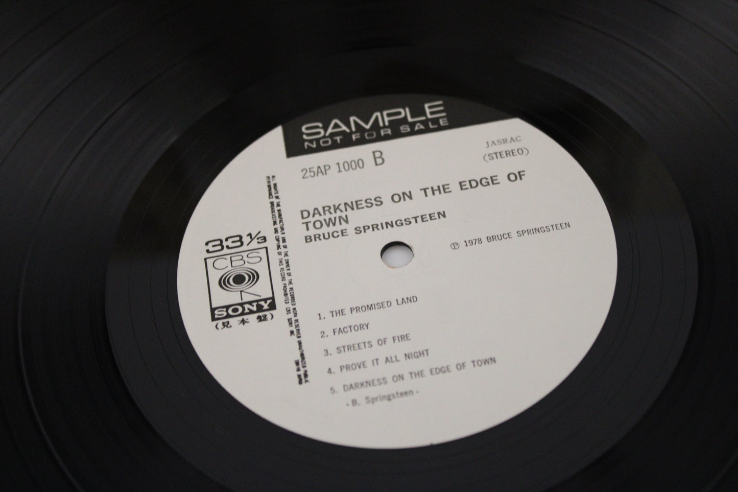Bruce Springsteen Darkness on the Edge of Town - JAPAN SAMPLE PROMO 1978 w/Inserts - Near Mint
