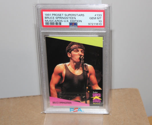 Bruce Springsteen Pro Set Super Stars Trading Card 1991 Cards #133 - PSA 10 GRADED MINT!