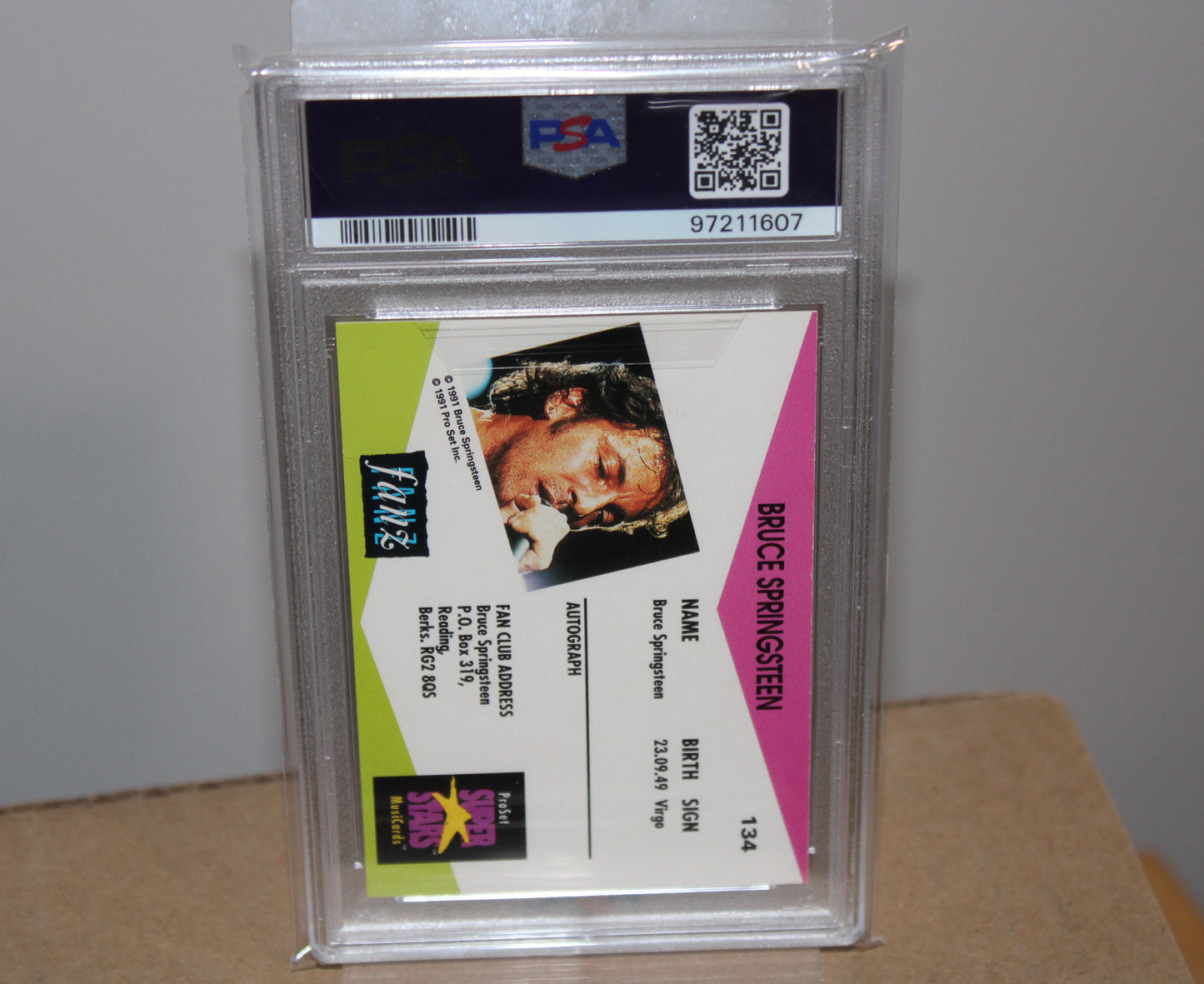 Bruce Springsteen Pro Set Super Stars Trading Card #134 - PSA 9 GRADED MINT!
