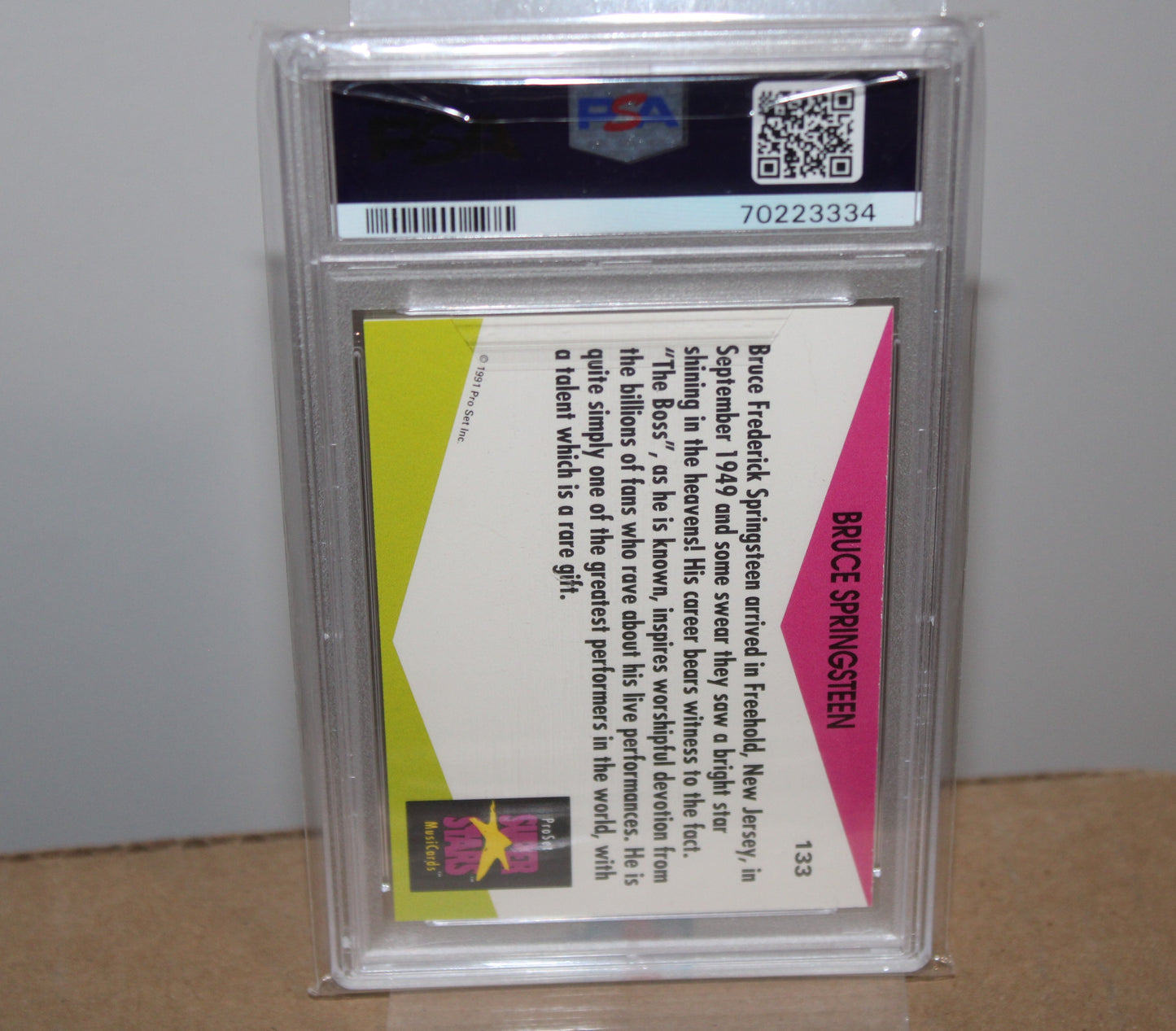 Bruce Springsteen Pro Set Super Stars Trading Card #133 - PSA 9 GRADED MINT!