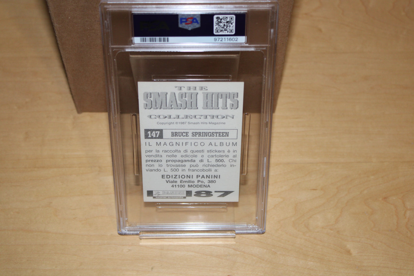 Bruce Springsteen & Clarence Clemons 1987 Panini Collection of 4 Cards - PSA CERTIFIED, GRADED