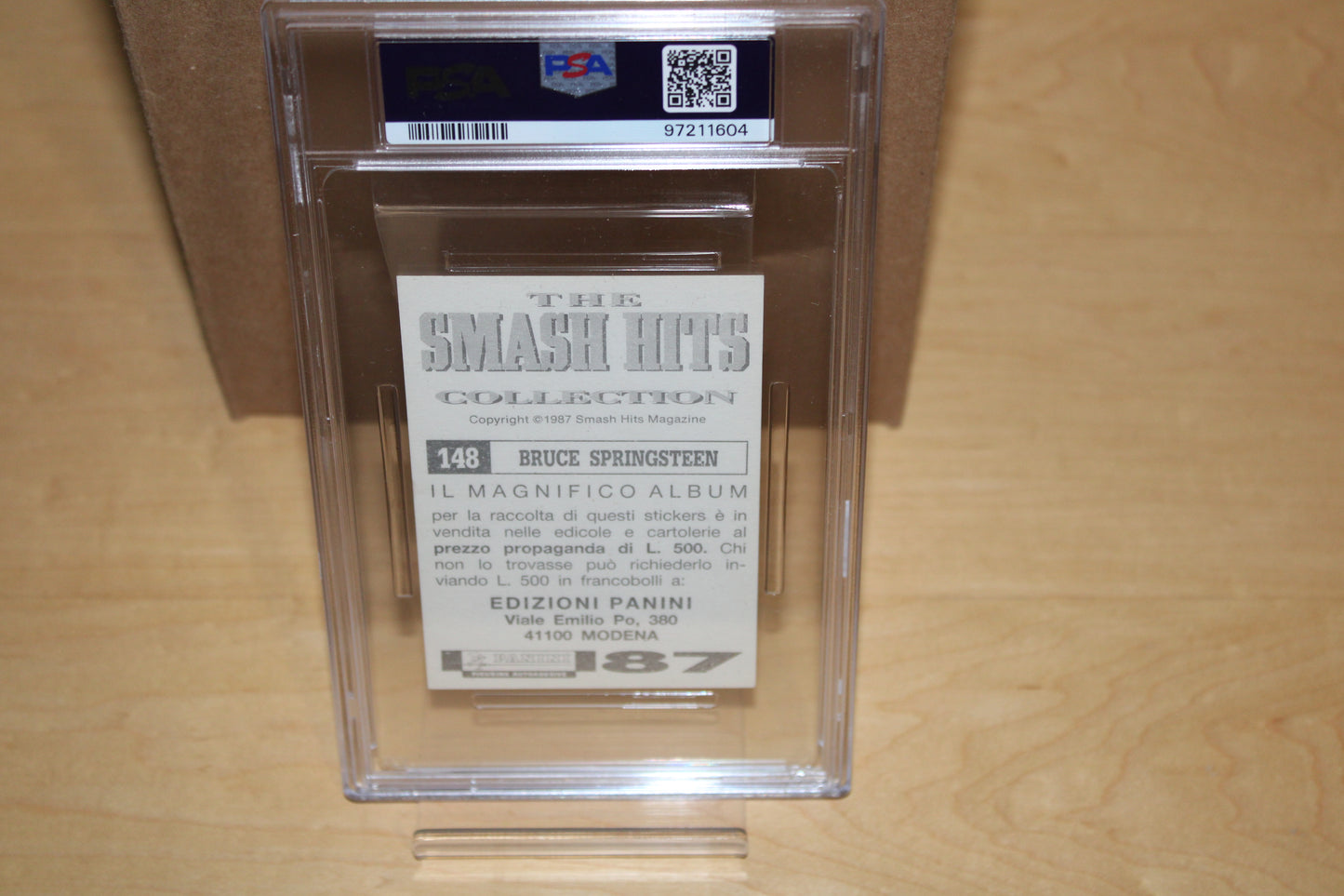 Bruce Springsteen & Clarence Clemons 1987 Panini Collection of 4 Cards - PSA CERTIFIED, GRADED