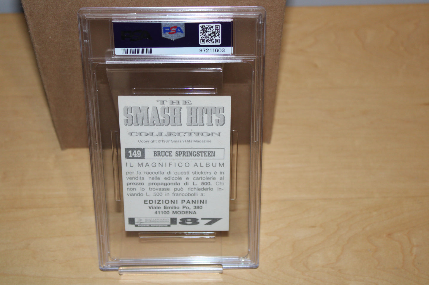 Bruce Springsteen & Clarence Clemons 1987 Panini Collection of 4 Cards - PSA CERTIFIED, GRADED