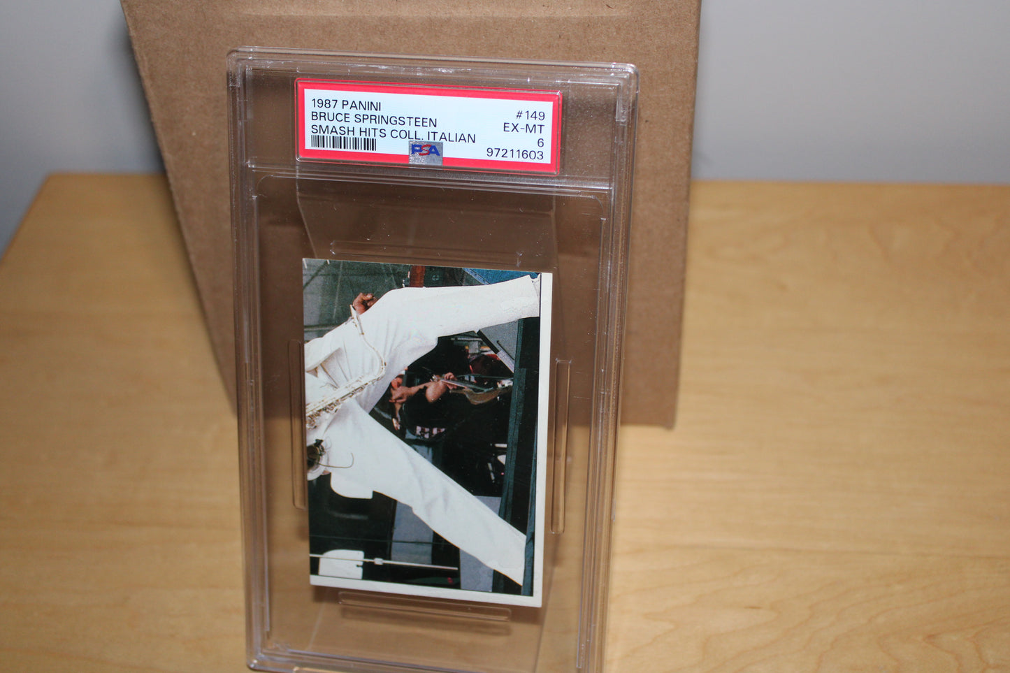 Bruce Springsteen & Clarence Clemons 1987 Panini Collection of 4 Cards - PSA CERTIFIED, GRADED