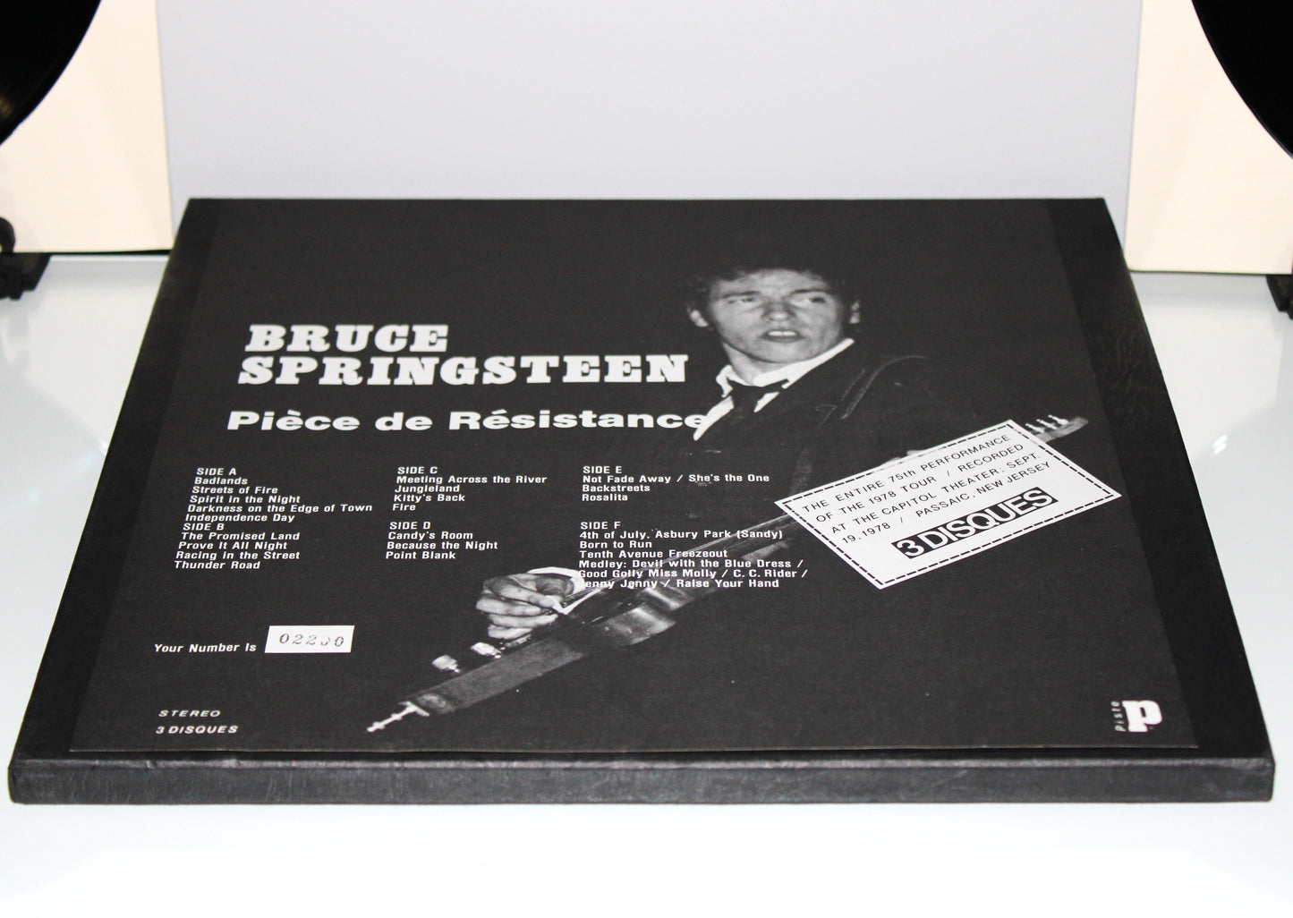 Bruce Springsteen "Pièce De Résistance" 3LP Records Vinyl LP Box SLIPPED DISC - NUMBERED Live Capitol Theatre 1978 BLV Boot