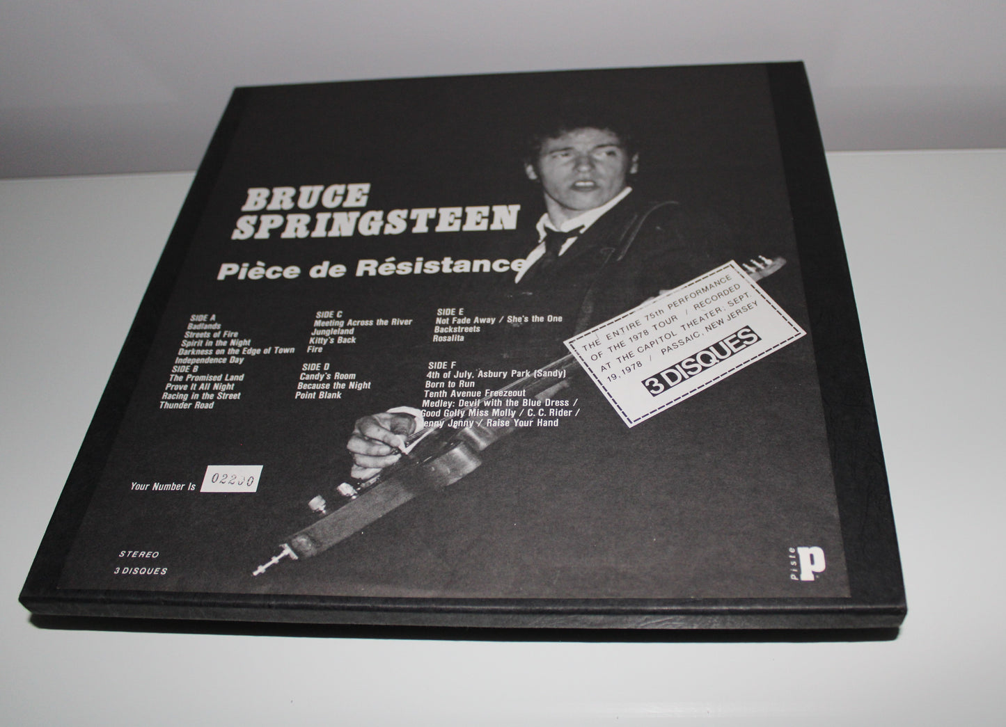 Bruce Springsteen "Pièce De Résistance" 3LP Records Vinyl LP Box SLIPPED DISC - NUMBERED Live Capitol Theatre 1978 BLV Boot
