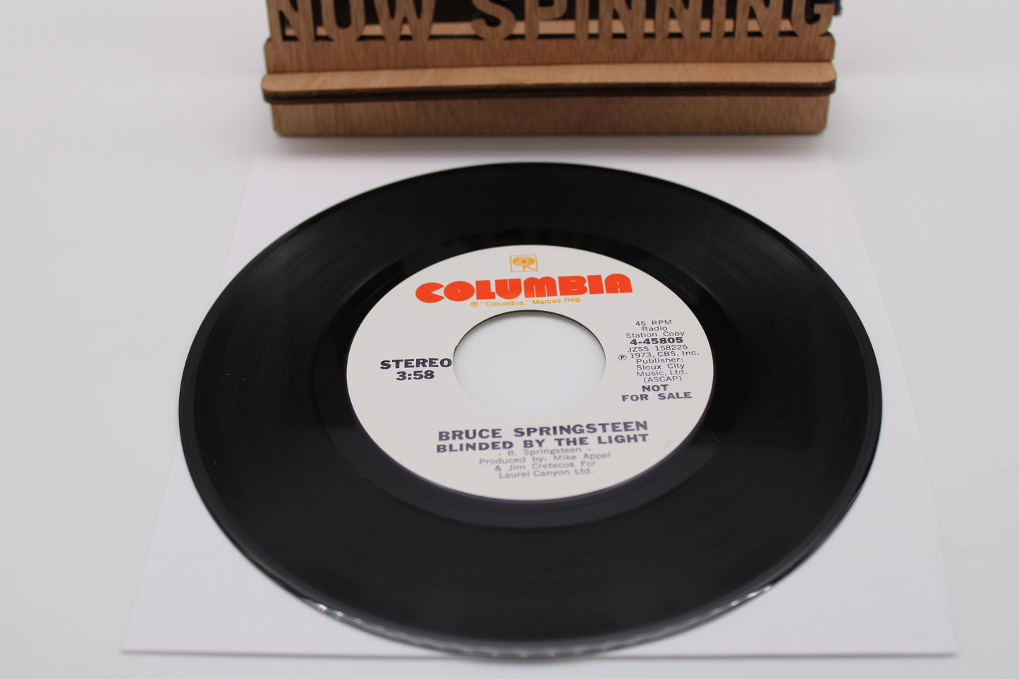 Bruce Springsteen "Blinded By the Light" 45 Record (NM) Columbia with Picture Sleeve (EX)