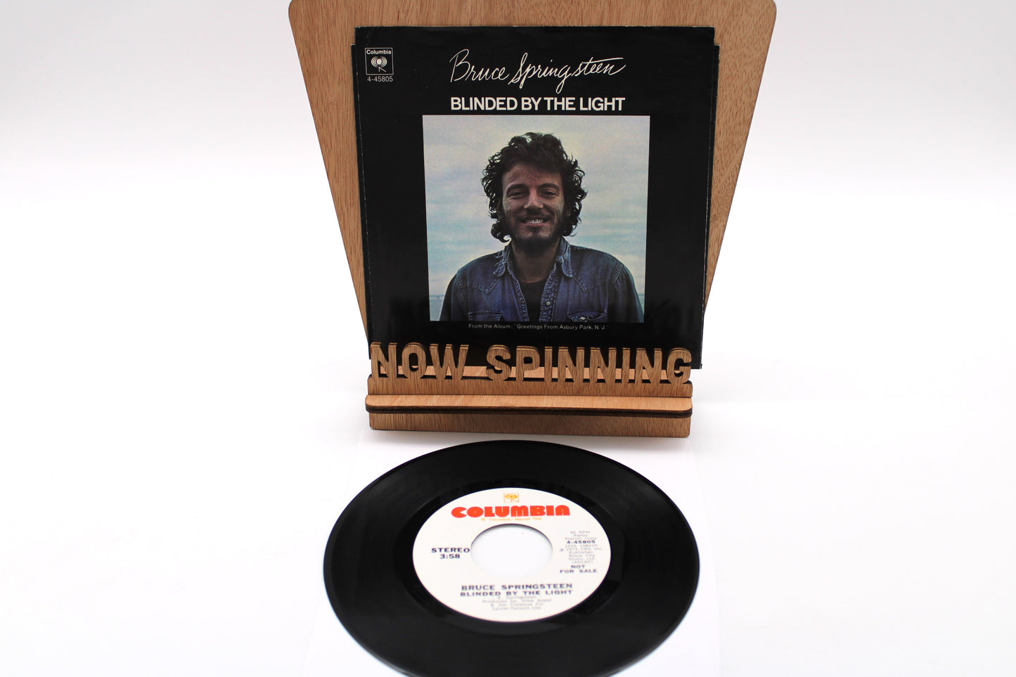 Bruce Springsteen "Blinded By the Light" 45 Record (NM) Columbia with Picture Sleeve (EX)