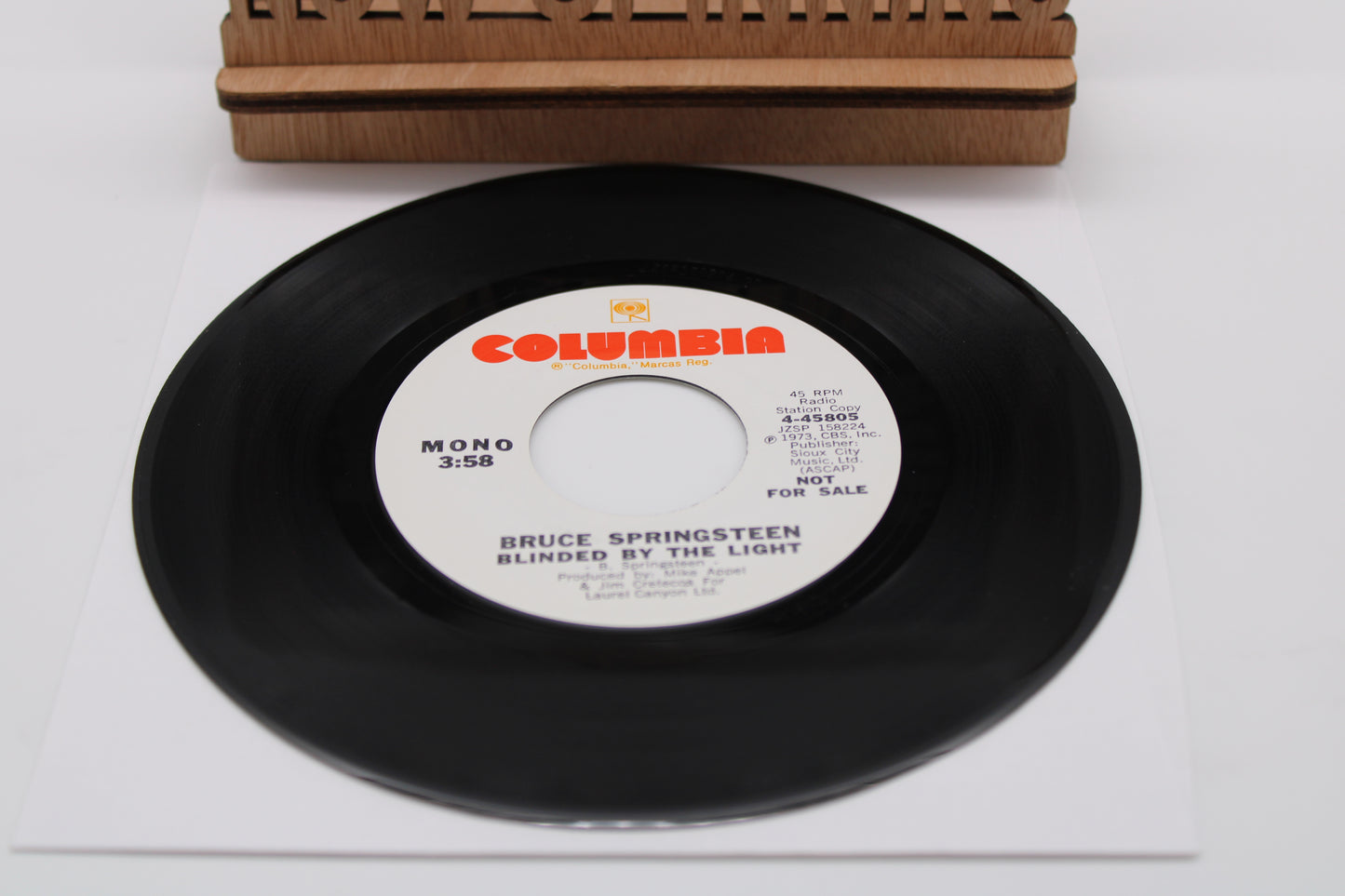 Bruce Springsteen "Blinded By the Light" 45 Record (NM) Columbia with Picture Sleeve (EX)