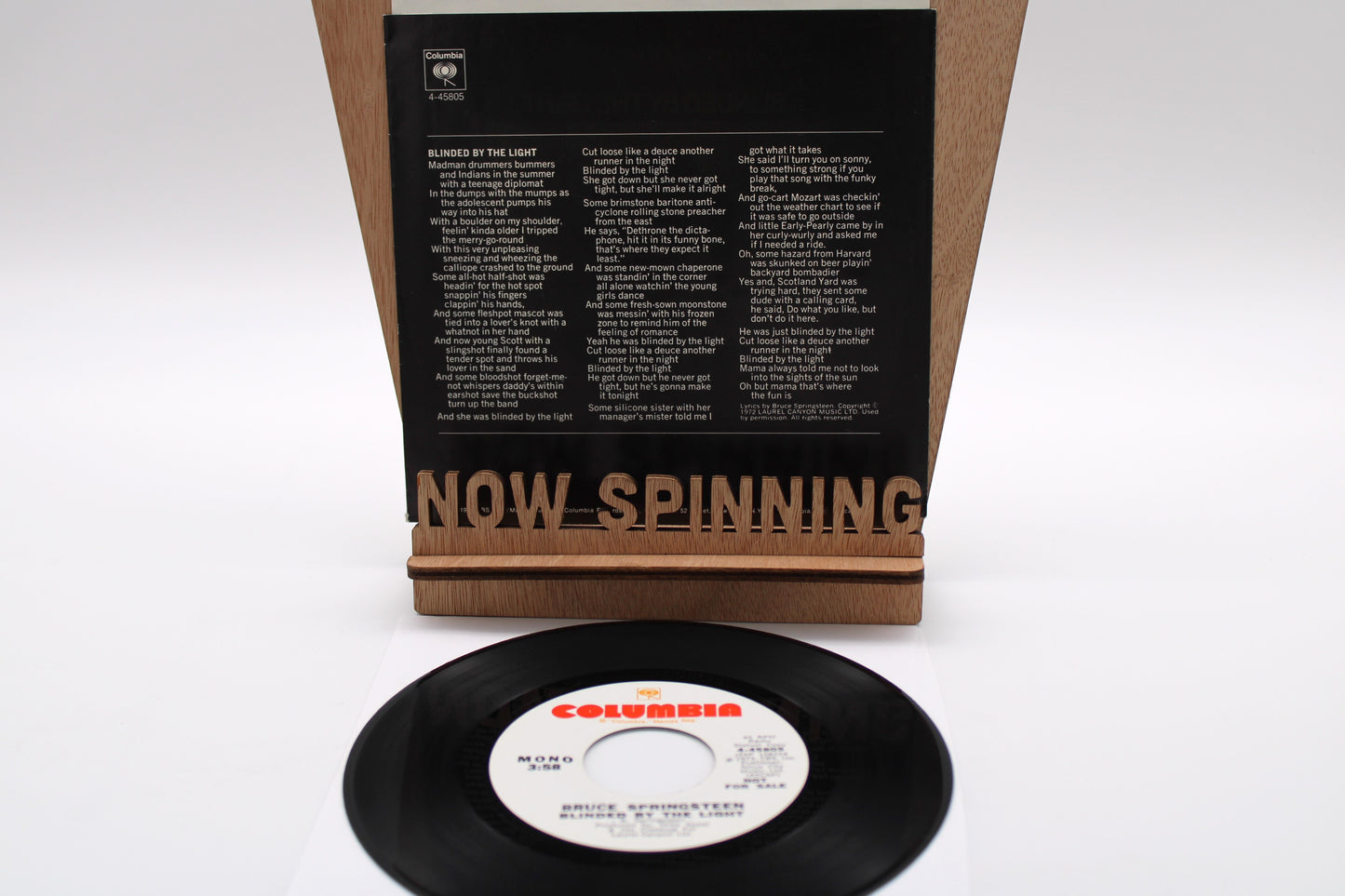 Bruce Springsteen "Blinded By the Light" 45 Record (NM) Columbia with Picture Sleeve (EX)