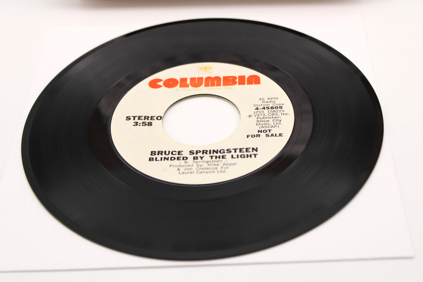 Bruce Springsteen - Blinded By The Light - Columbia 45 record (NM) with Picture Sleeve (VG)