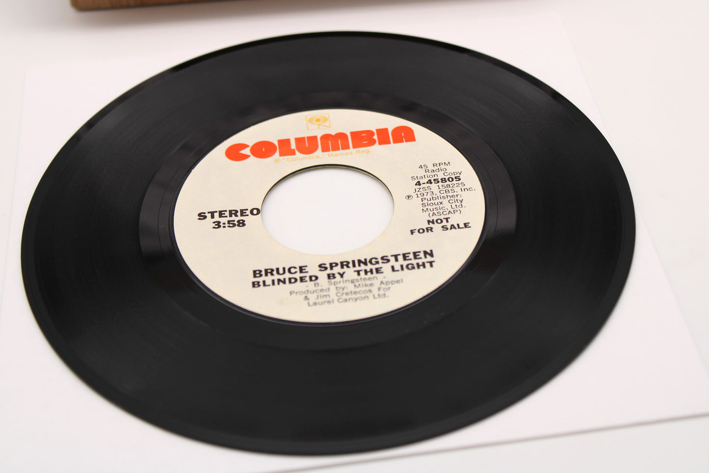 Bruce Springsteen - Blinded By The Light - Columbia 45 record (NM) with Picture Sleeve (VG)