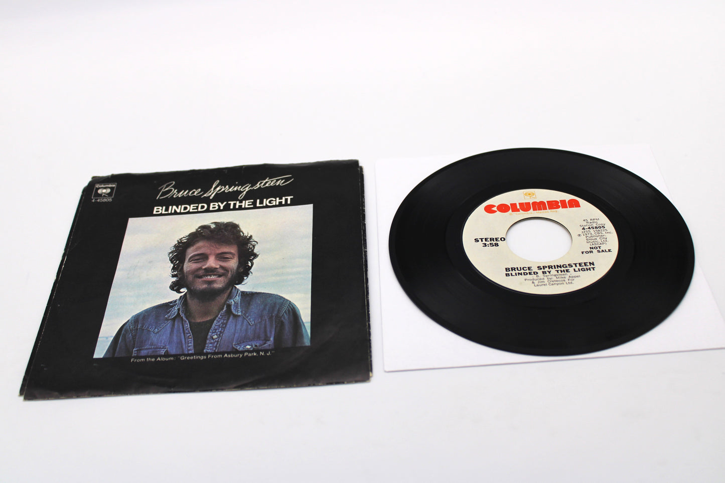 Bruce Springsteen - Blinded By The Light - Columbia 45 record (NM) with Picture Sleeve (VG)