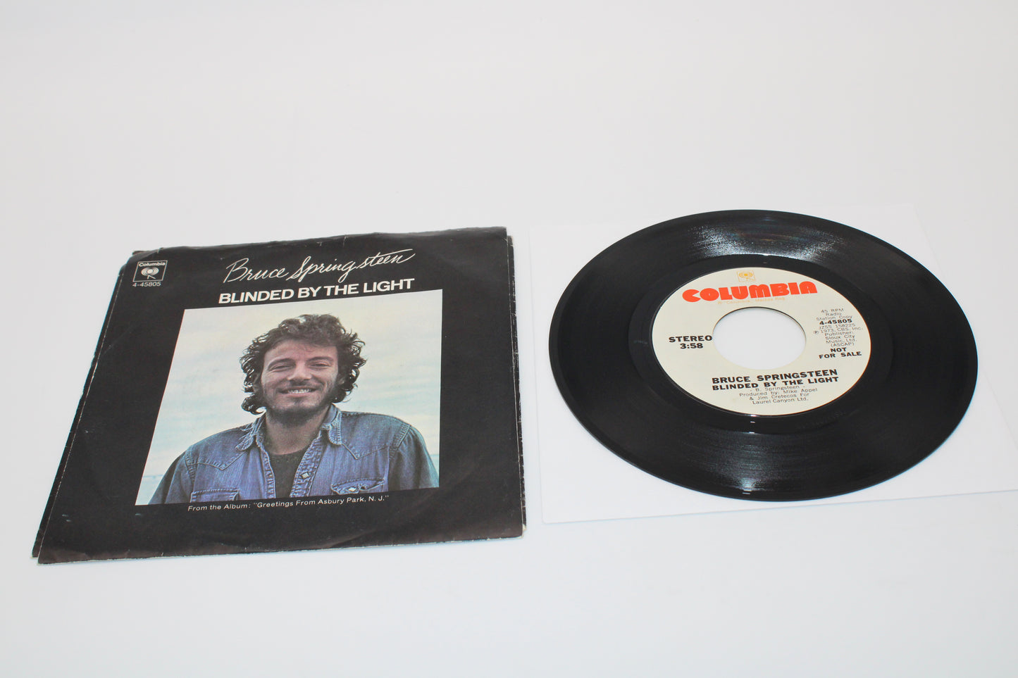 Bruce Springsteen - Blinded By The Light - Columbia 45 record (NM) with Picture Sleeve (VG)