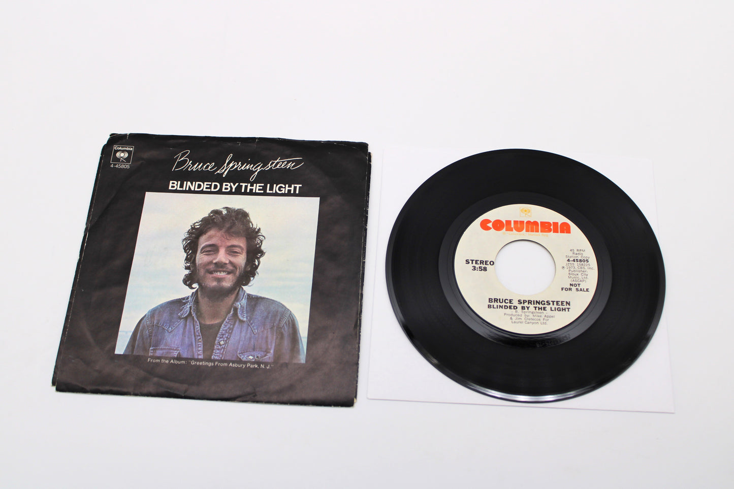 Bruce Springsteen - Blinded By The Light - Columbia 45 record (NM) with Picture Sleeve (VG)