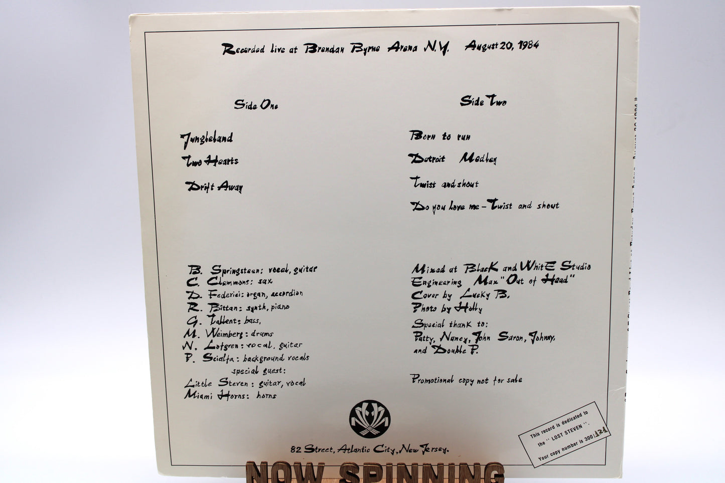 Bruce Springsteen Vinyl Live At Brendan Byrne Arena 8/20/84 bootleg Near Mint