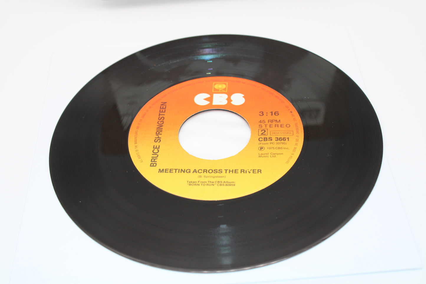 Bruce Springsteen Born to Run - Rare 45 record 1975 with Picture Sleeve - Europe/Holland
