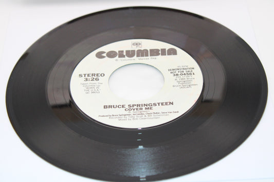 Bruce Springsteen 45 record "COVER ME" WHITE LABEL Demonstration/Not For Sale"