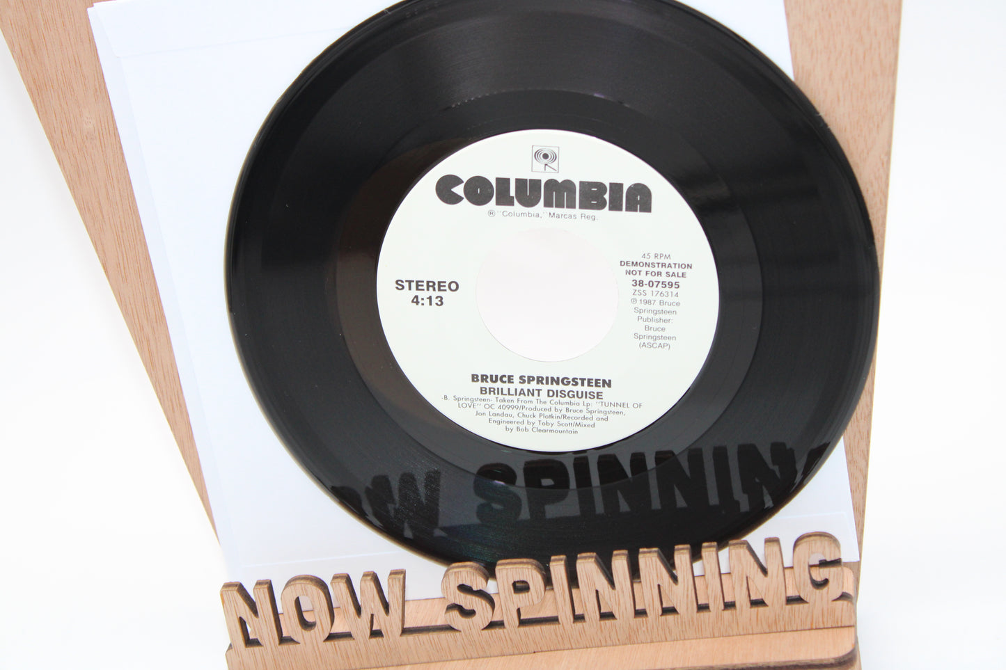 Bruce Springsteen - 45 Record - Brilliant Disguise 1987 Demo White Label - Brown Translucent color