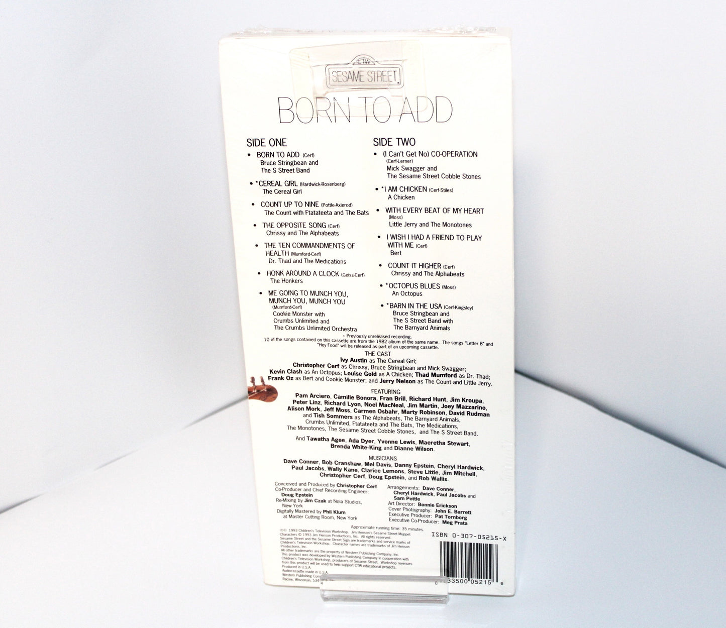 Bruce Springsteen SEALED "BORN TO ADD" Cassette Long Box - Sesame Street Collectible