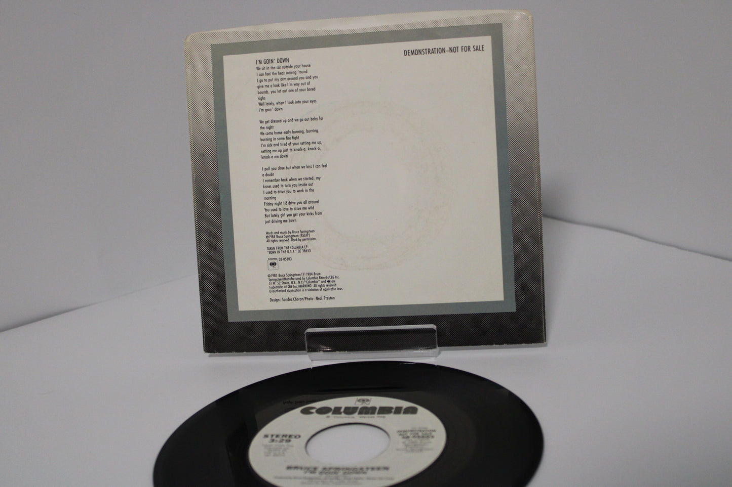 Bruce Springsteen – I'm Goin' Down - DEMO - 45 Record Single w/Rare Pic Sleeve