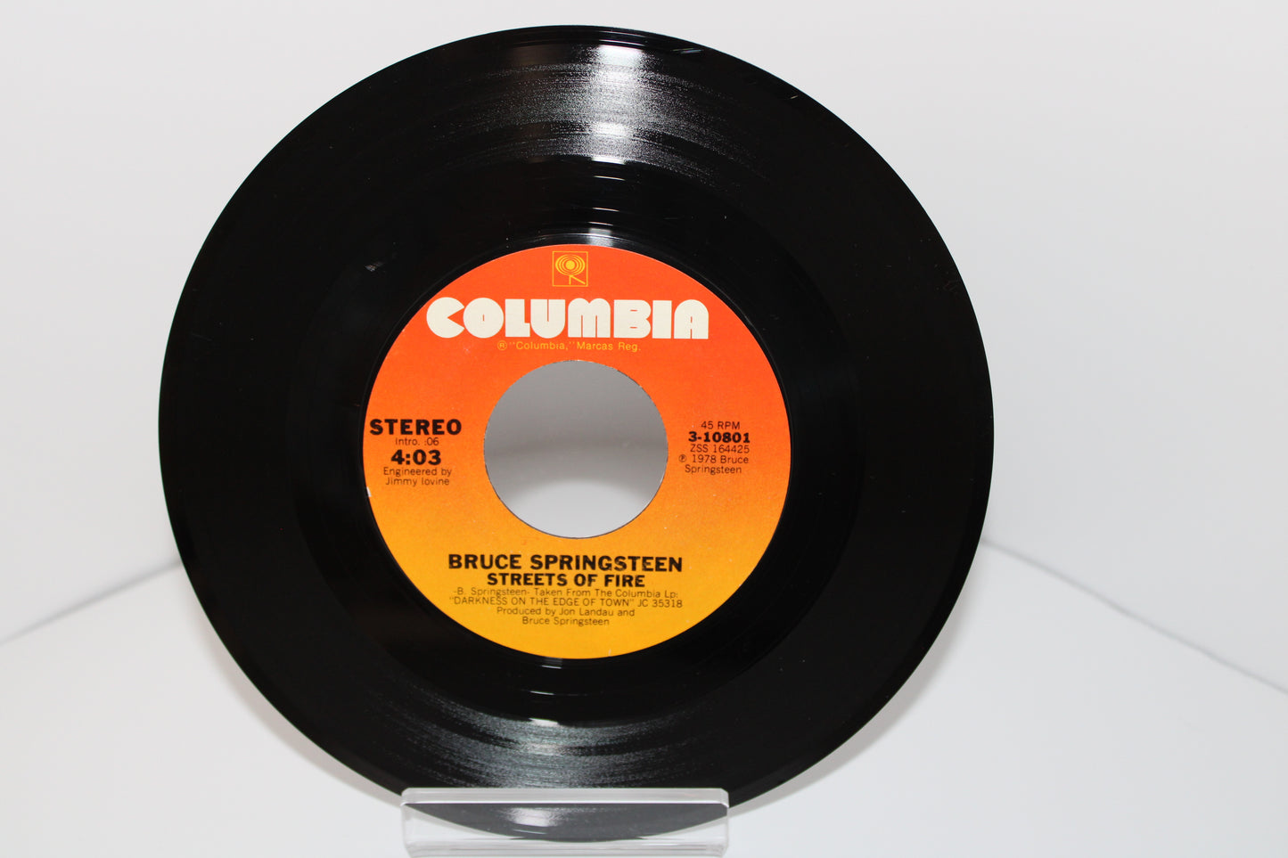 Bruce Springsteen – BADLANDS & STREETS OF FIRE - 45 Record 7" Single 1978