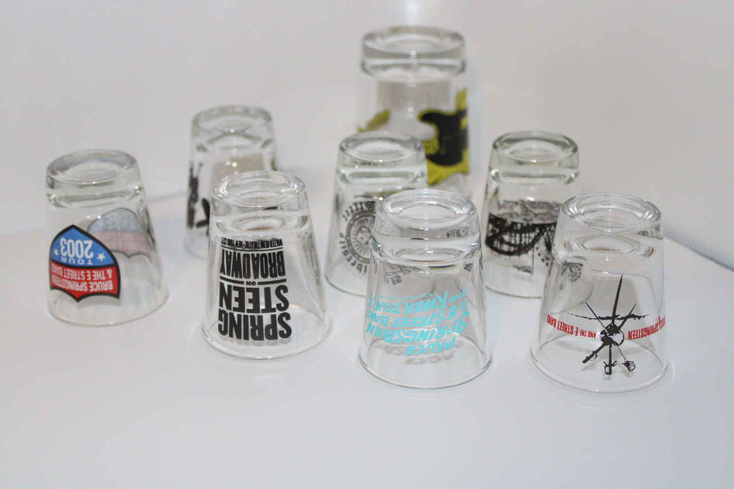 Bruce Springsteen ORIGINAL Shot Glass bundle - 8 Shot Glass concert tour memorabilia
