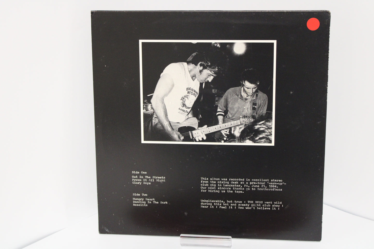 Bruce Springsteen - LAST WARM UP - Red Marble Splatter Bootleg Vinyl