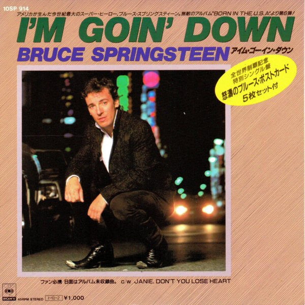 Bruce Springsteen - I'm Goin' Down - JAPAN - with all insert Postcards, as new