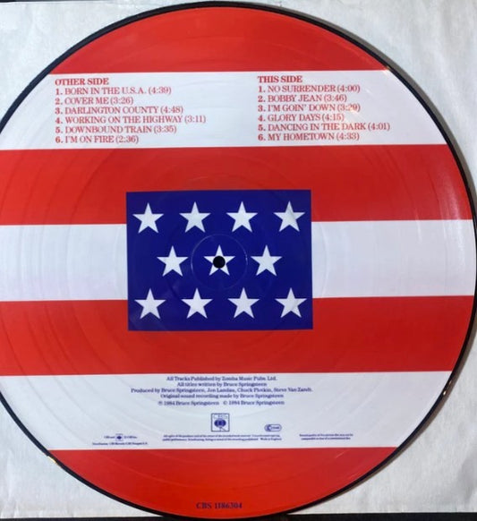 Bruce Springsteen Born in the USA LP Vinyl 12” Picture Disc LTD. Edition Collectible