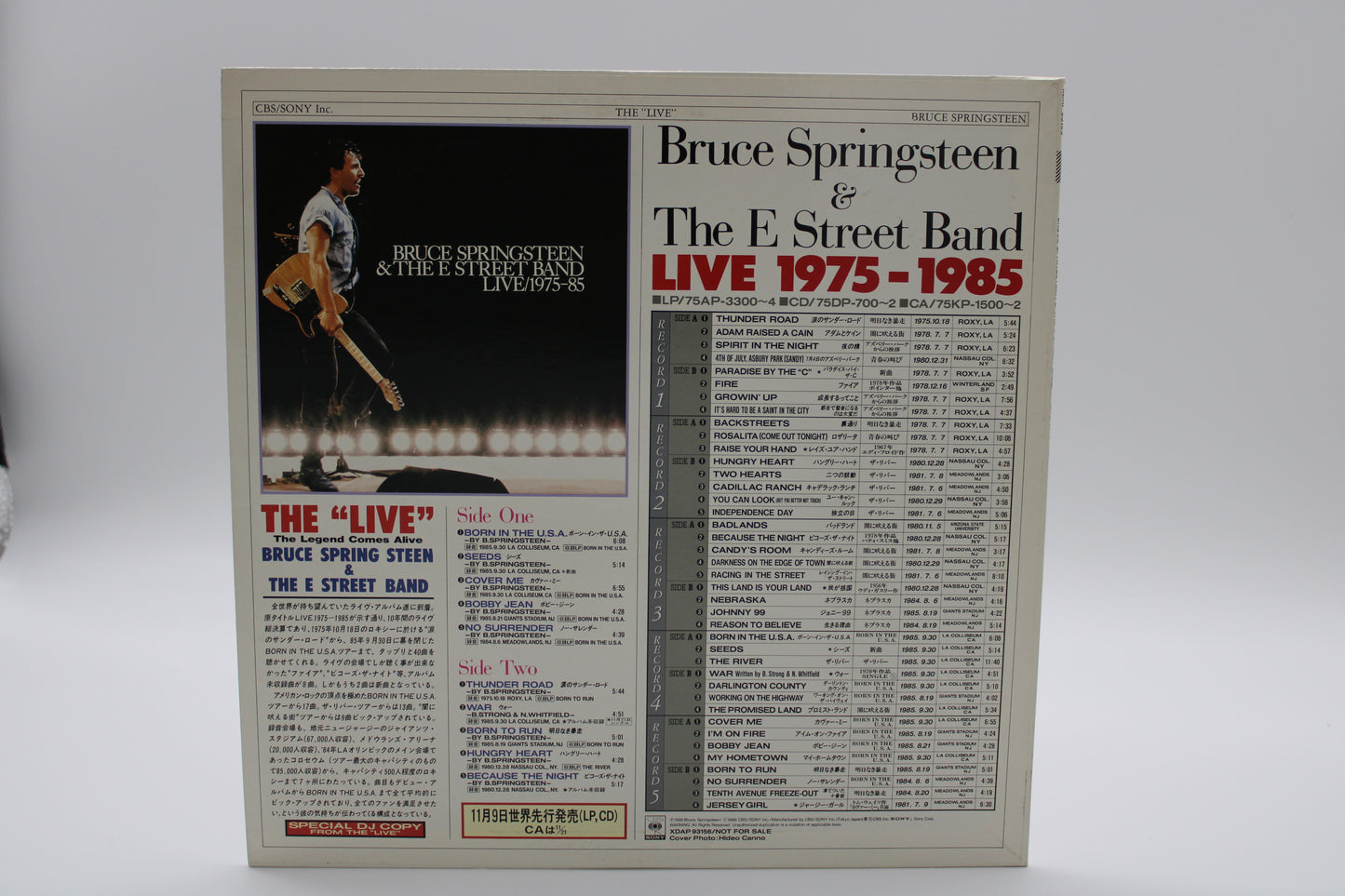 Bruce Springsteen & The E Street Band - Japan Vinyl "The Live The Legend Comes Alive" Promo Near Mint