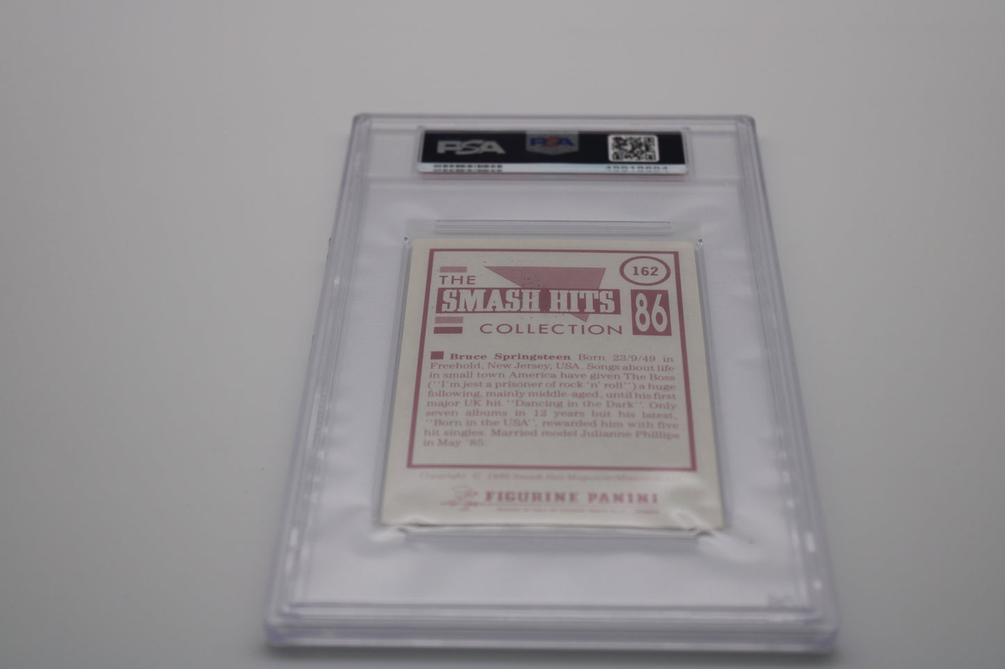 Panini - Bruce Springsteen 1986 Smash Hits Collection #162 NM-MT PSA graded 8 / none higher