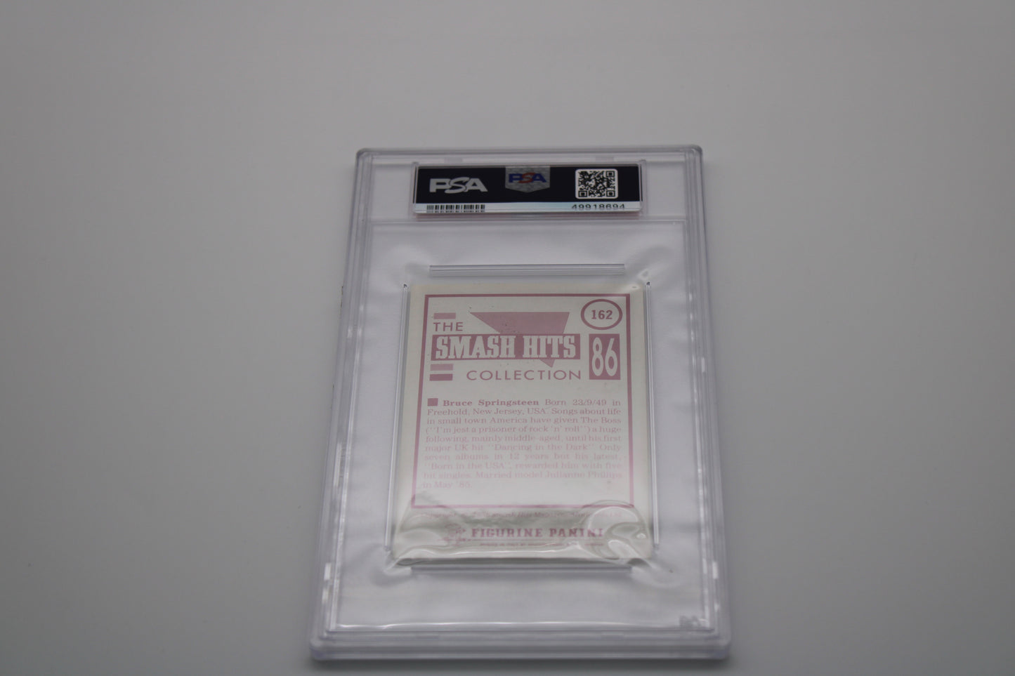 Panini - Bruce Springsteen 1986 Smash Hits Collection #162 NM-MT PSA graded 8 / none higher
