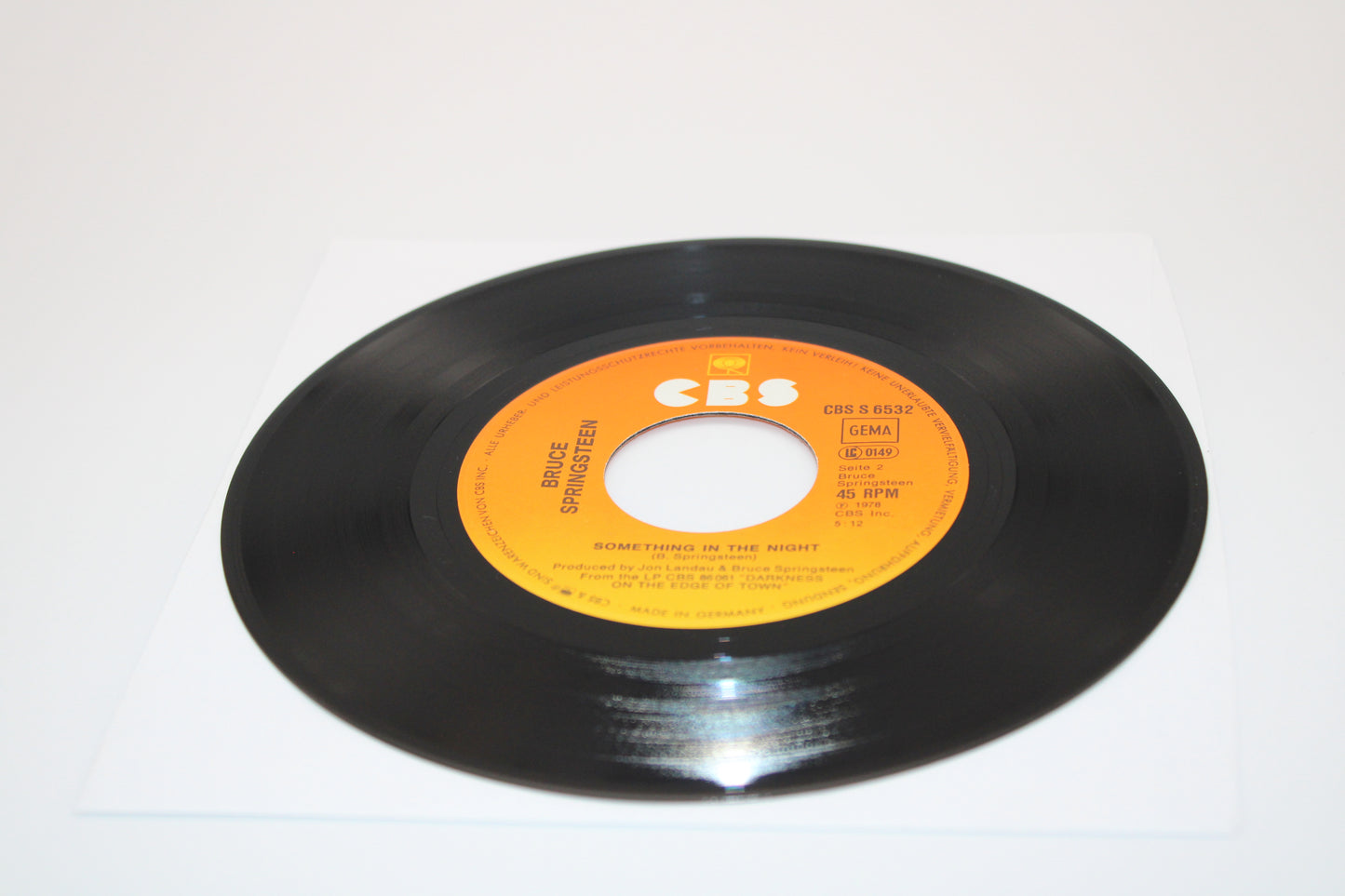 Bruce Springsteen 45 record Badlands & Something in the Night 1978 German Import