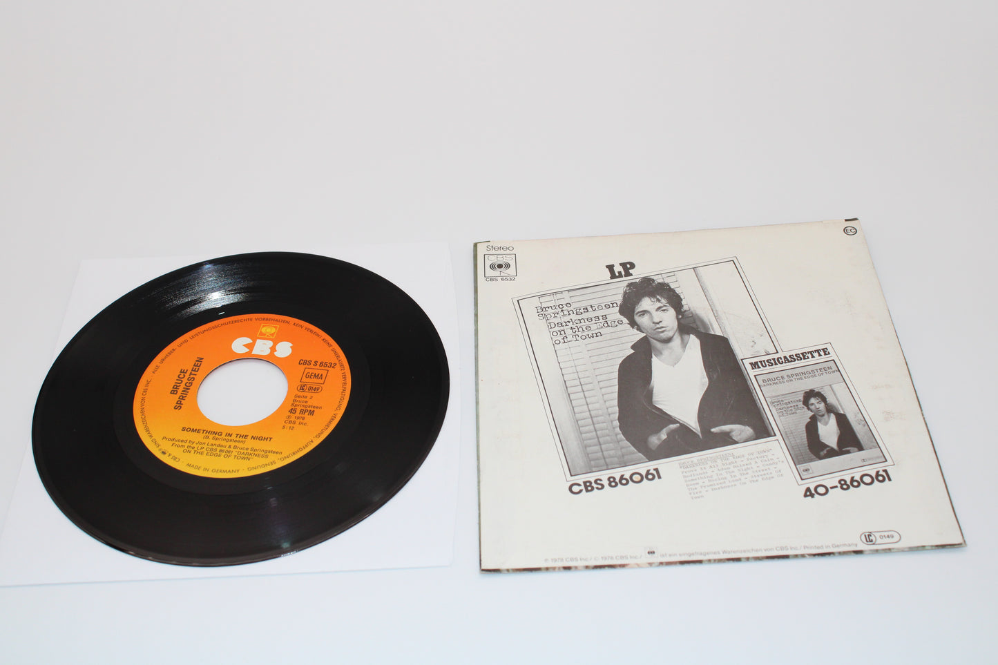 Bruce Springsteen 45 record Badlands & Something in the Night 1978 German Import