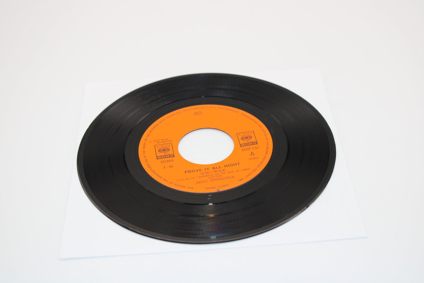 Bruce Springsteen 45 record Prove it all Night 暗闇へ突走れ =1978 Japan release Collectible