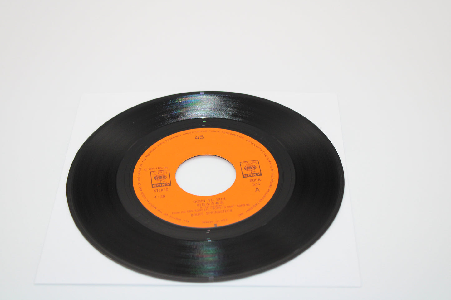 Bruce Springsteen 明日なき暴走 = Born To Run 45 record w/blue jacket - Japan Release 1975 Collectible