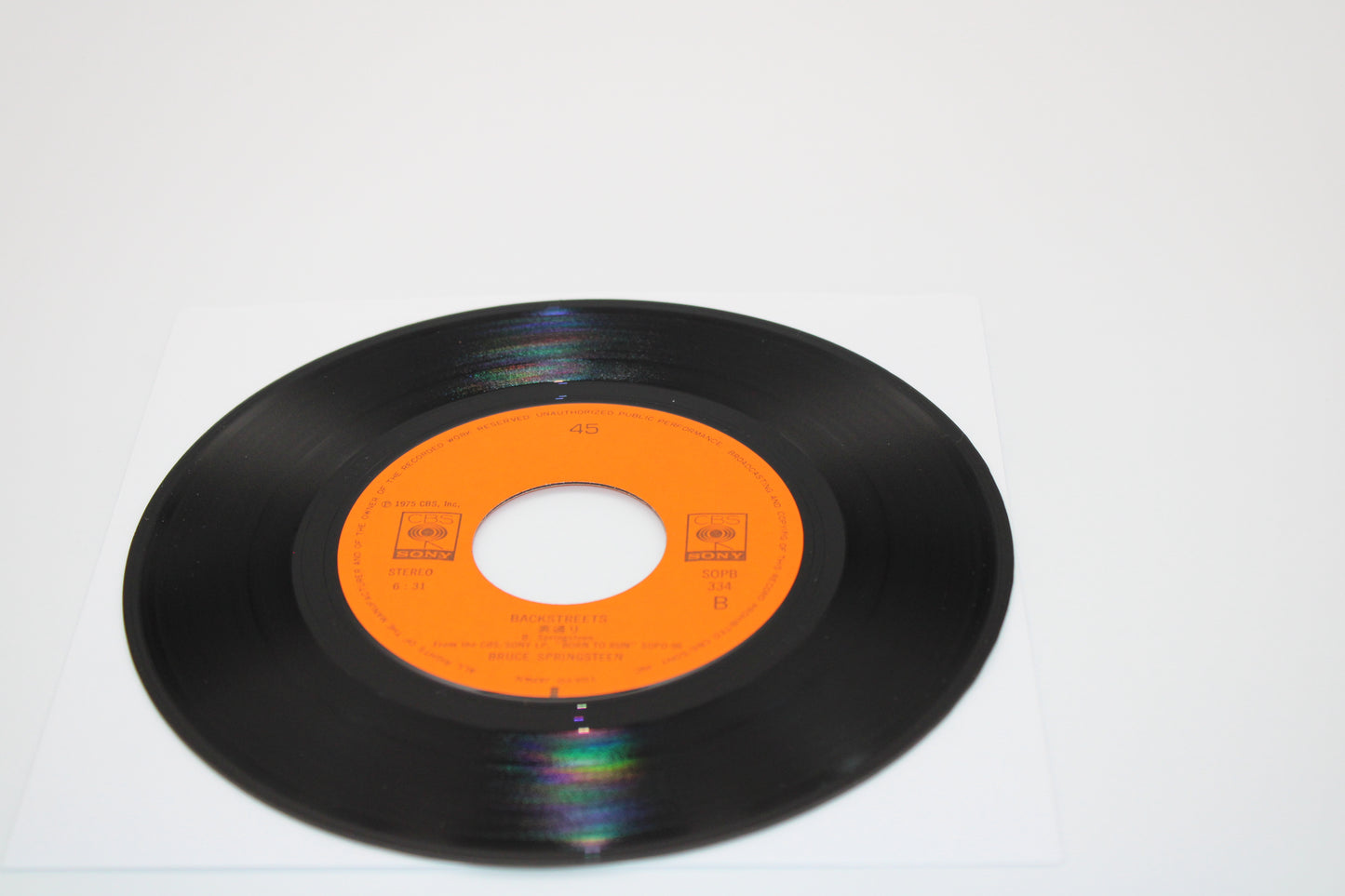 Bruce Springsteen 明日なき暴走 = Born To Run 45 record w/blue jacket - Japan Release 1975 Collectible
