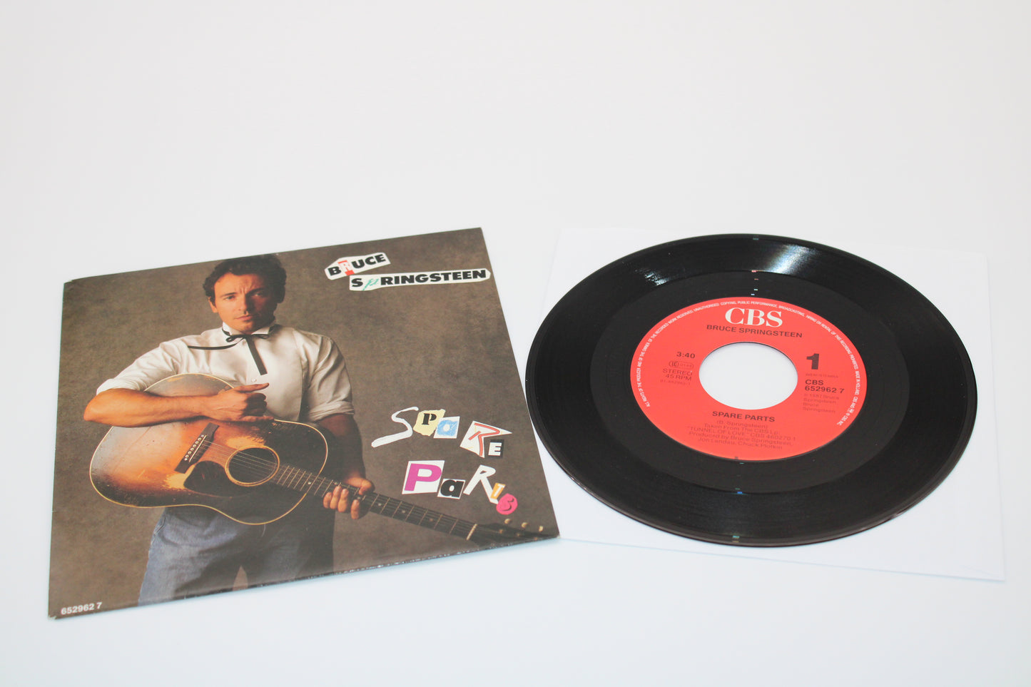 Bruce Springsteen 45 Record - Spare Parts + live version & beautiful Picture Sleeve