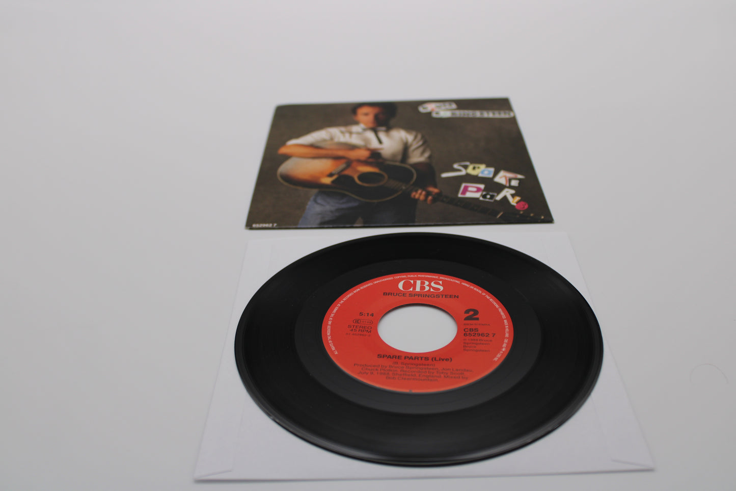 Bruce Springsteen 45 Record - Spare Parts + live version & beautiful Picture Sleeve