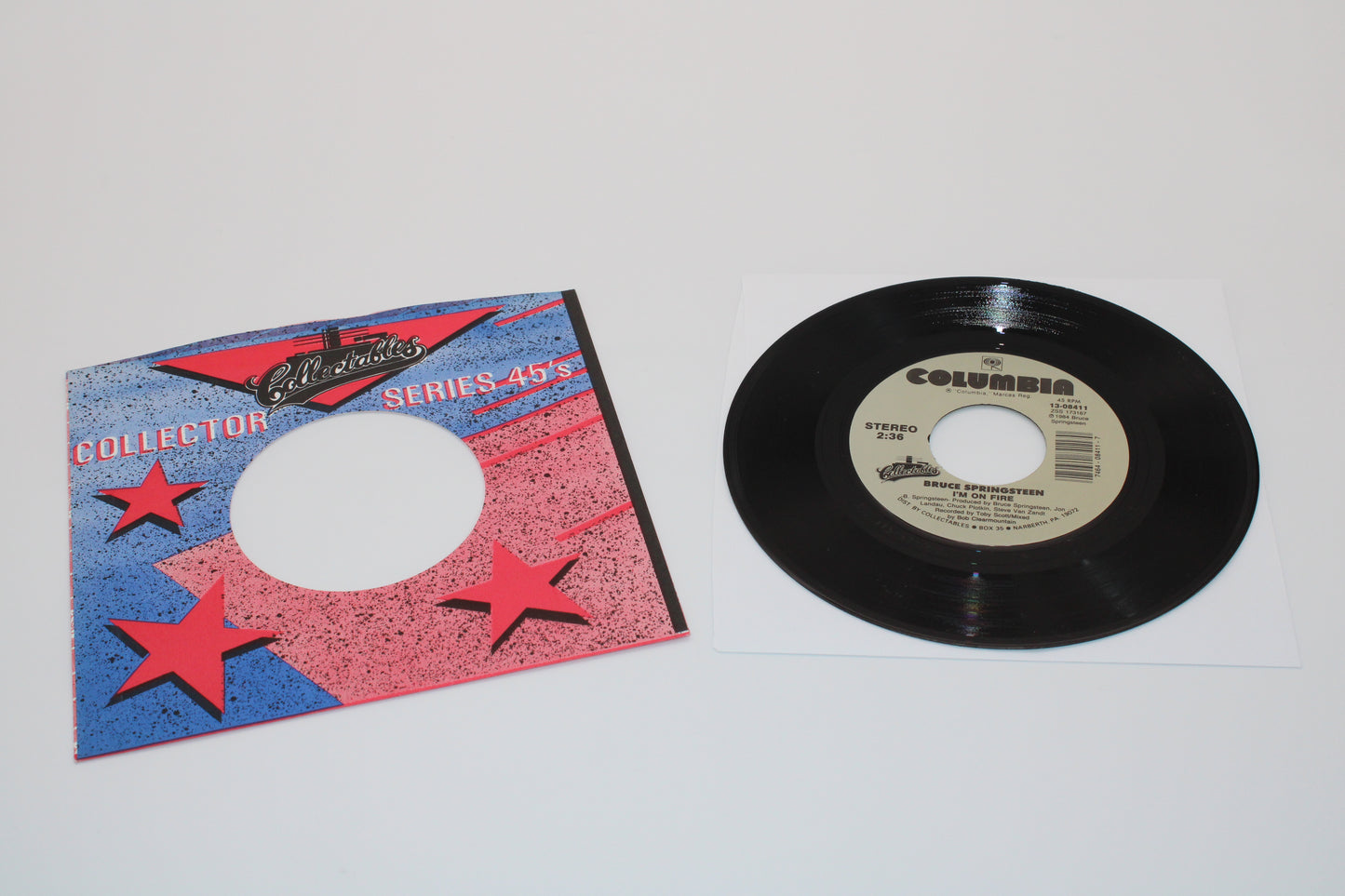 Bruce Springsteen I'm on Fire & Johnny Bye Bye 45 Record "Collectables Collector Series"
