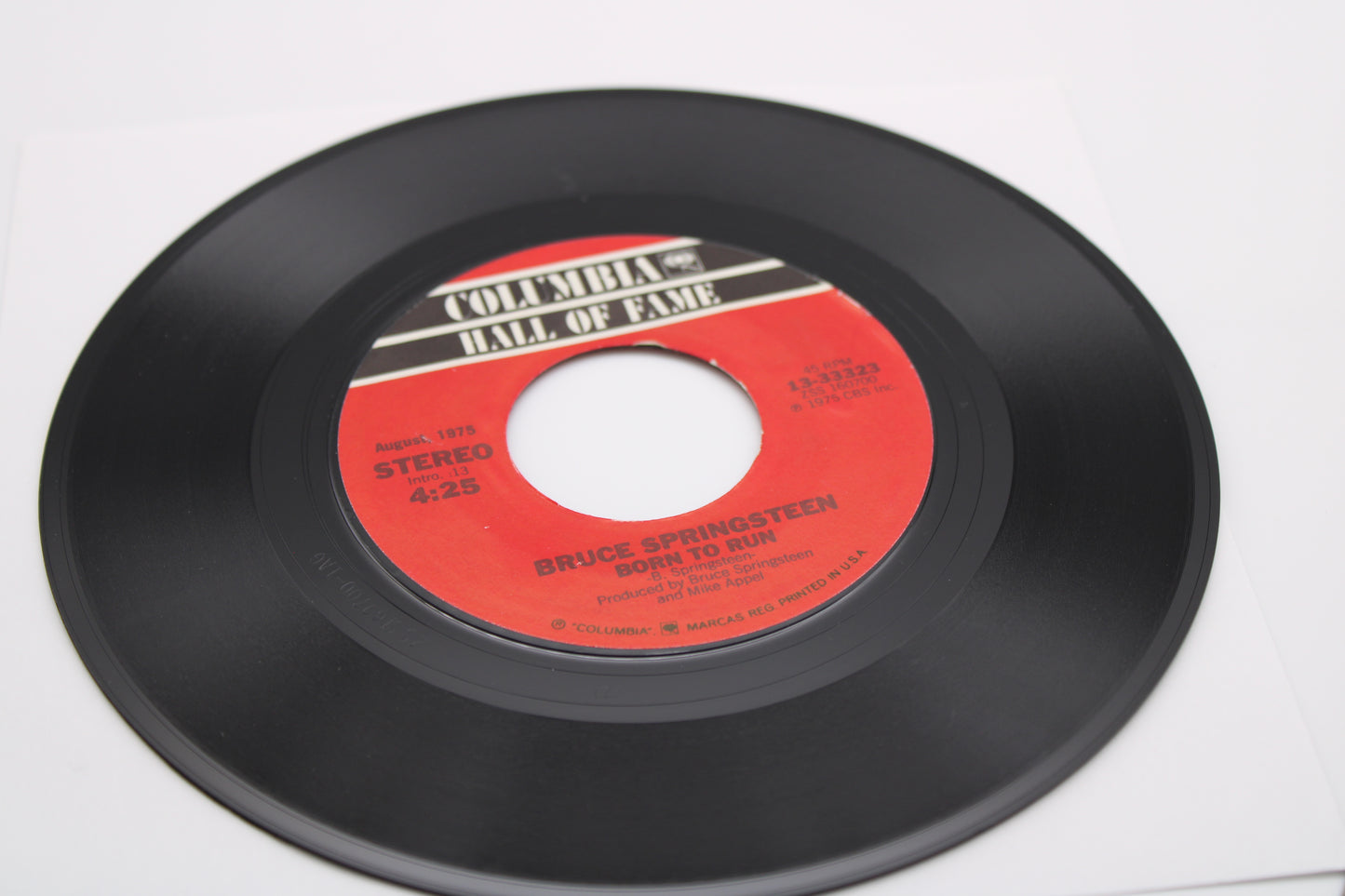 Bruce Springsteen Born to Run & Spirit in the Night - 45 Record "Hall of Fame" Near Mint Collectible
