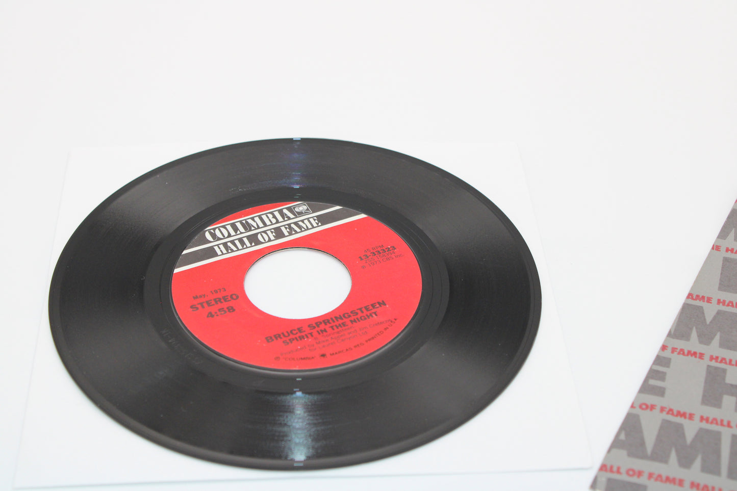 Bruce Springsteen Born to Run & Spirit in the Night - 45 Record "Hall of Fame" Near Mint Collectible