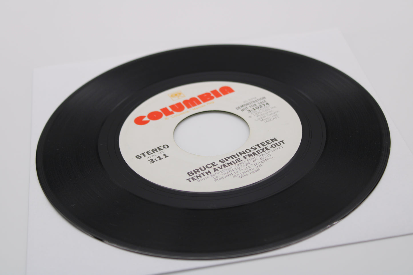 Bruce Springsteen 45 Record TENTH AVENUE FREEZE OUT Demonstration Not For Sale