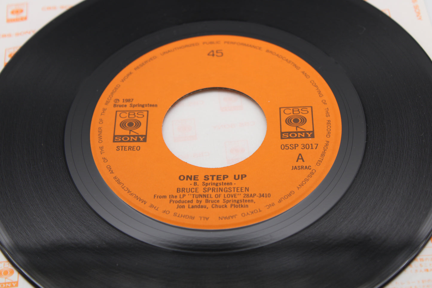 Bruce Springsteen 45 record One Step Up & Roulette - Japan Release 1988 Collectible