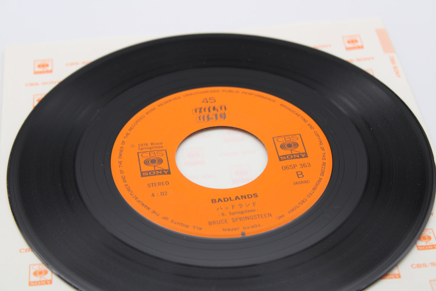 Bruce Springsteen BORN TO RUN & BADLANDS 1978 Japan Import 45 record Collectible