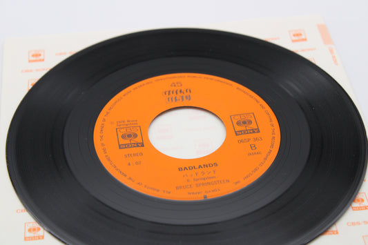 Bruce Springsteen BORN TO RUN & BADLANDS 1978 Japan Import 45 record Collectible