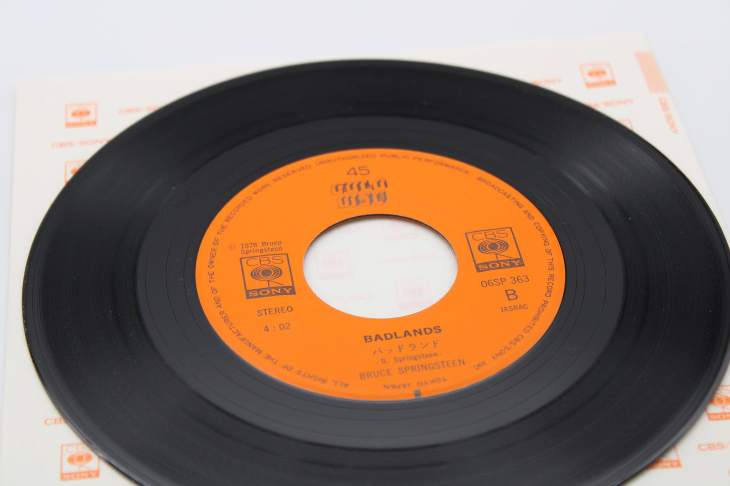 Bruce Springsteen BORN TO RUN & BADLANDS 1978 Japan Import 45 record Collectible