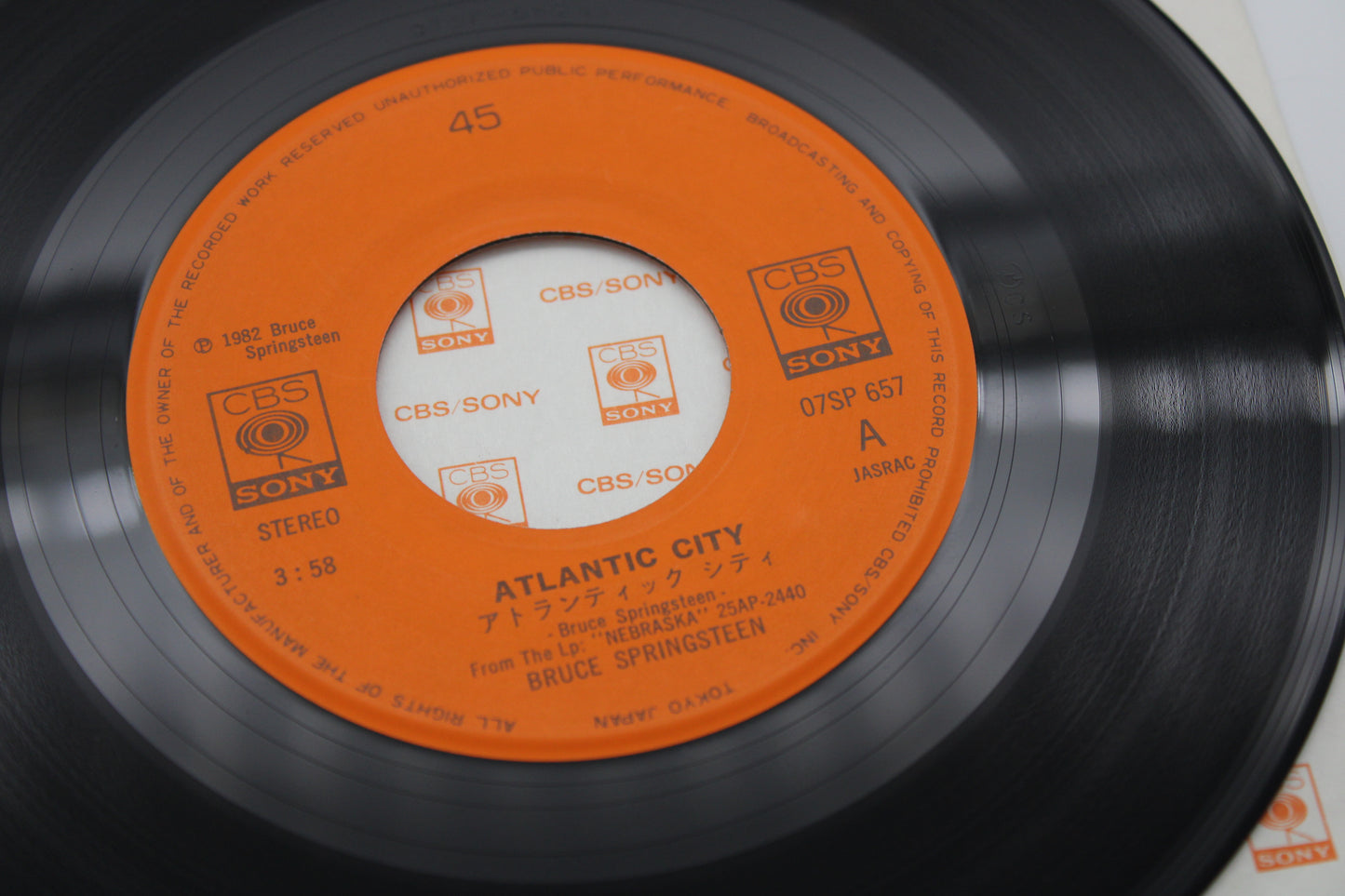 Bruce Springsteen "Atlantic City" Japan Import 45 Record 1982 Near Mint